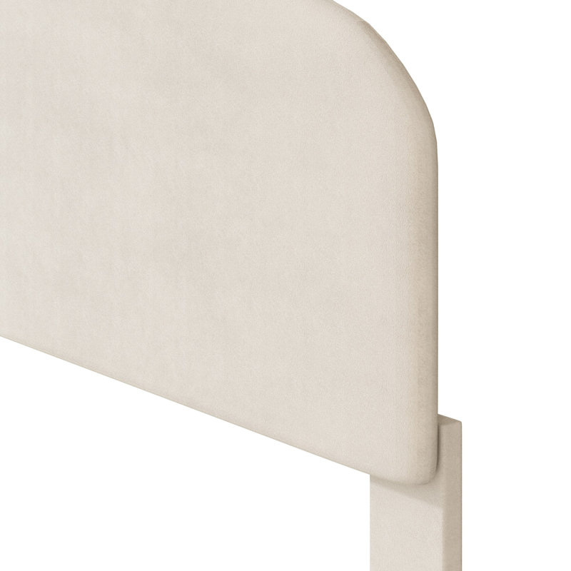 Jahdari Upholstered Platform Bed with Cloud Shaped bed board, Twin, Beige