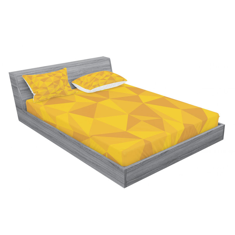 Microfiber Geometric Sheet Set, Queen Sheet Set with Fitted Sheet