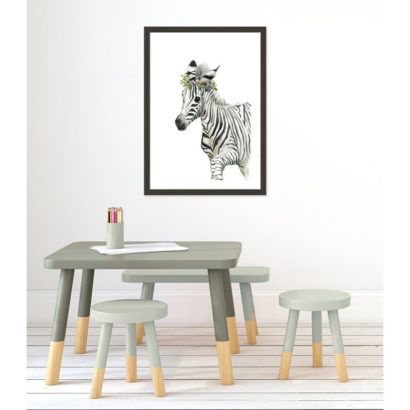 «Savannah Zebra», art encadré, H 36,5 po x l 26,5 po x P 0,625 po, Cadre noir