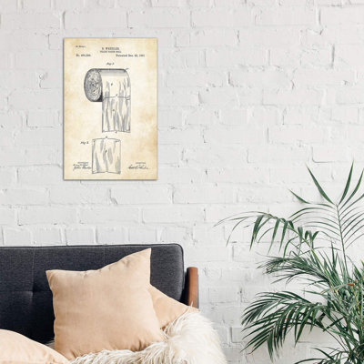 Toilet Paper Roll - Wrapped Canvas Print