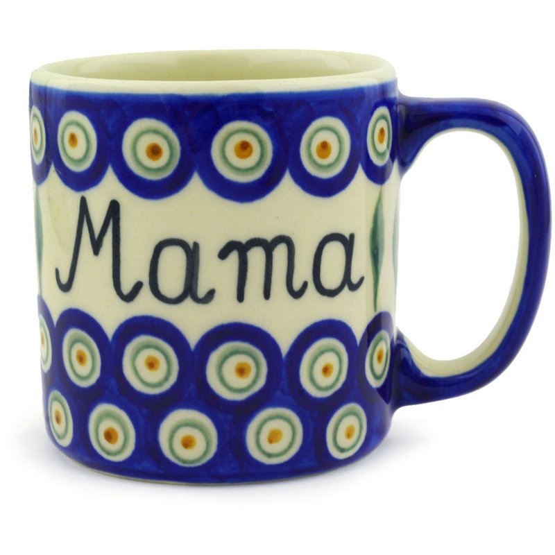 Peacock Tail Stoneware Coffee Mug