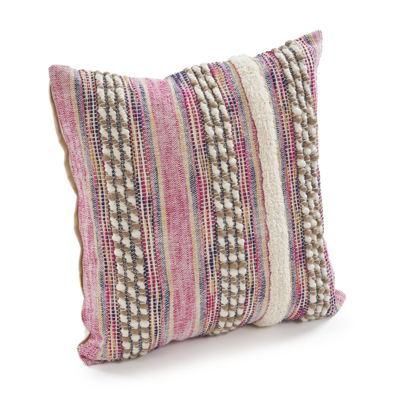 Kennamer Striped Cotton Blend Throw Pillow, Polyester