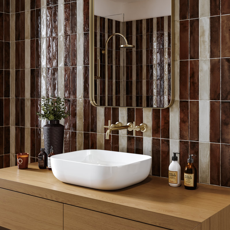 Laurent | 2"x8" Porcelain Wall Tile, Brown