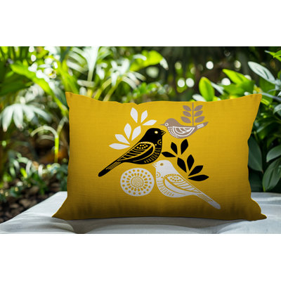Emy Bird Reversible Indoor/Outdoor Rectangle Pillow