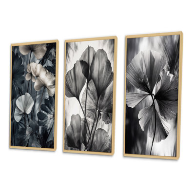 Ensemble de 3 feuilles de ginkgo tropical