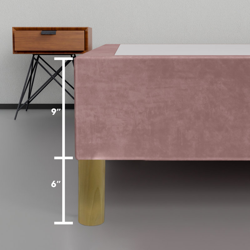 Lit en bois massif Wetherbee, H 15 po x l 44 po x L 75 po, Rose foncé