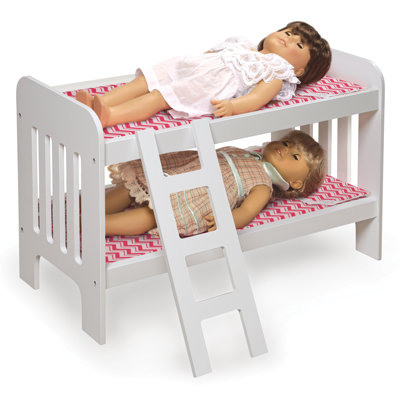 Doll Bunk Bed with Bedding and Ladder