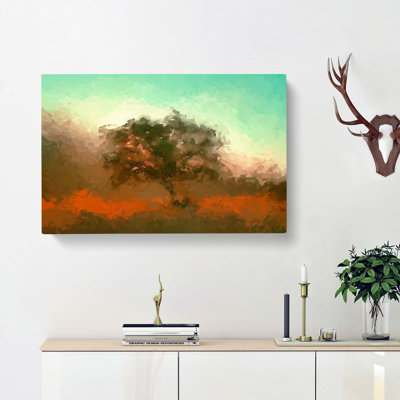 Tree in Isolation in Abstract - Wrapped Canvas