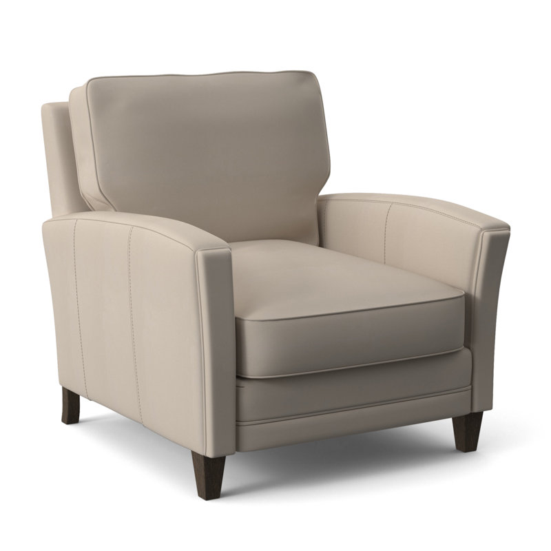 Zion Armchair, Cobblestone, Outsider Raven Genuine Leather