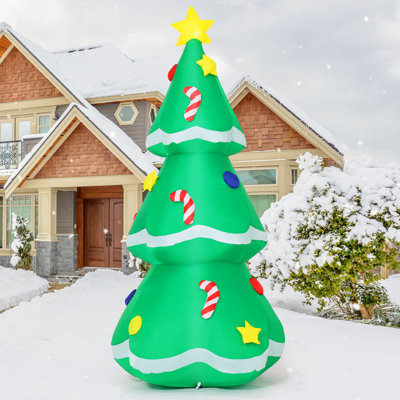 Arbre de Noël gonflable de Noël 10 pi avec lumières DEL intégrées et boîte à musique