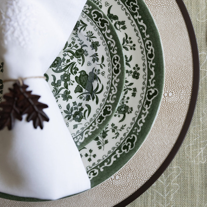 No Pattern Round Placemat, Brown/Gray