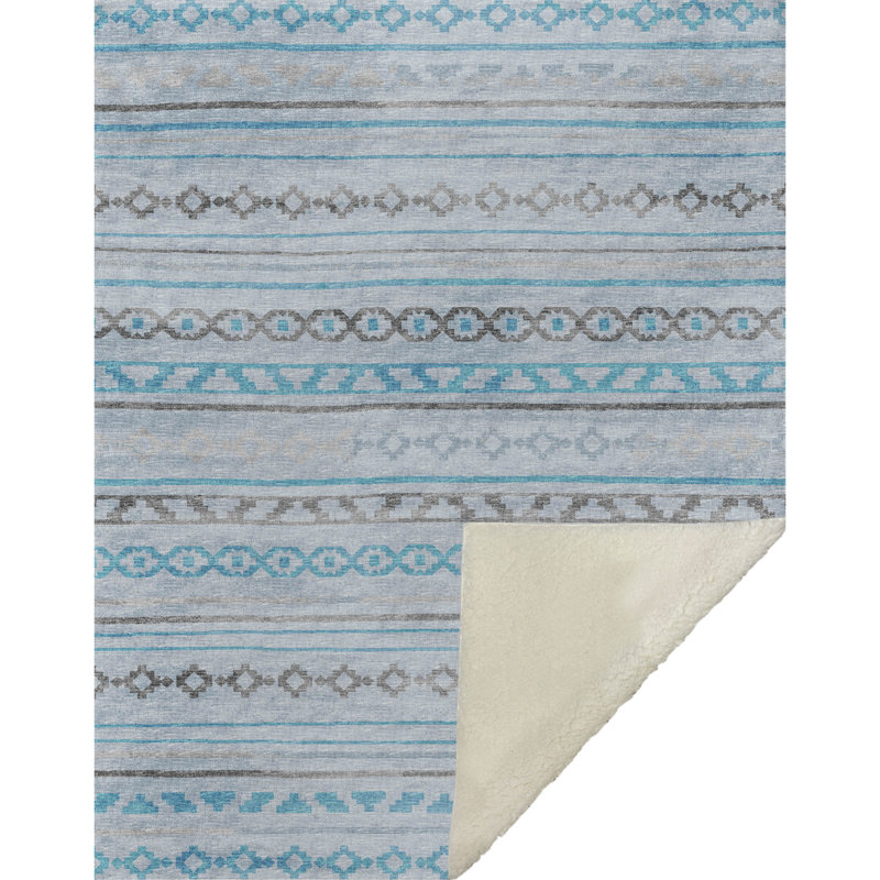 Jeté en sherpa Addison, Turquoise