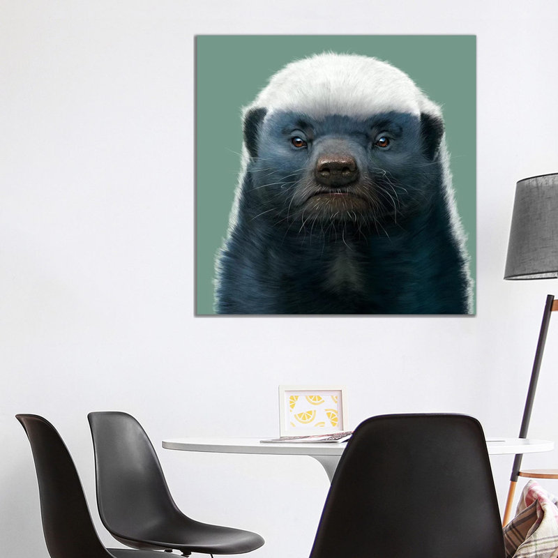 Honey Badger by Vincent Hie - Print on Canvas, 93.98cm H x 93.98cm W x 1.91cm D, Wrapped Canvas