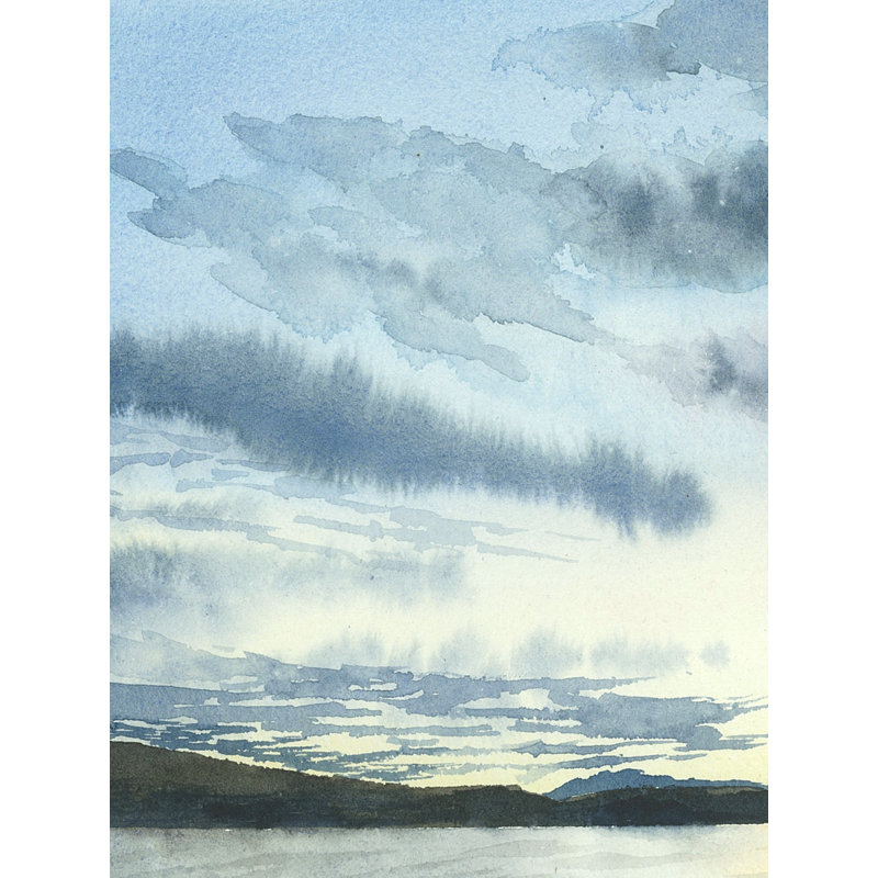 Mansarovar - mer calme | Aquarelle sur papier | Par Asmita Atre