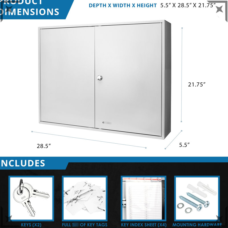 480 Cabinet With Lock And Tags - Ideal For Home Office Use 480 Keys Log Sheet Efficient Key Management Tracking