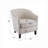 Fabric Upholstered Compact Barrel Accent Chair for Small Spaces, Solid Wood Frame Blue Finish