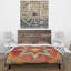 Carreaux marocains orange collage I - ensemble de housse de couette bohémien chic - microfibre de polyester-38758618