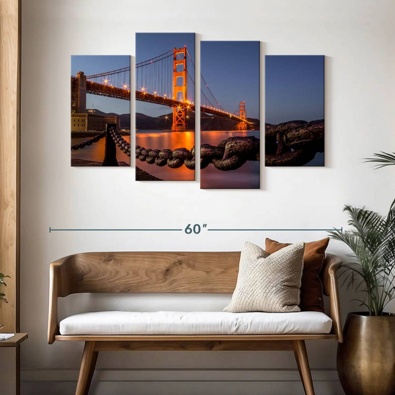 Lilie soirée au Golden Gate Bridge, H 32 po x l 52 po