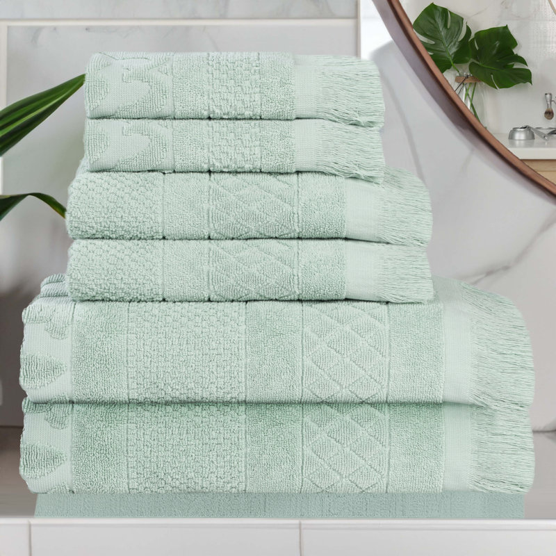 Serviette de bain Rolla, Ensemble de serviettes 6 pièces, Sauge