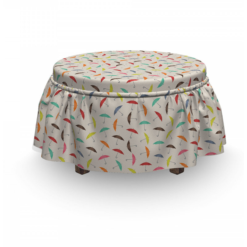 Housse pour repose-pieds arc-en-ciel parasols