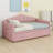 Twin Size Upholstered Day Bed Frame – Adjustable Pop Up Trundle, USB/Type-C Charging Port, 2 Side Pockets, No Box-Spring Required-1826230390
