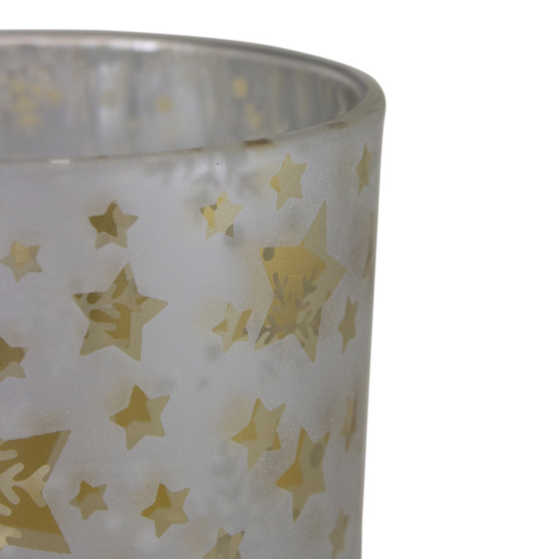 5'' H Glass Tabletop Tealight Holder, 5" H x 4" W x 4" D
