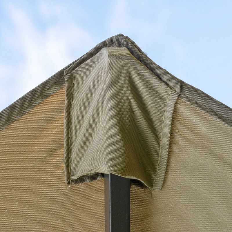 Parasol de terrasse de 15 pi, pare-soleil rectangulaire en acier double face, mécanisme à manivelle simple, acier rectangulaire café, parasol, manivelle de fonctionnement,