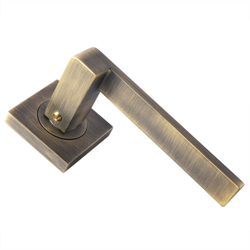 Serozzetta Latch Door Handle, Antique Brass