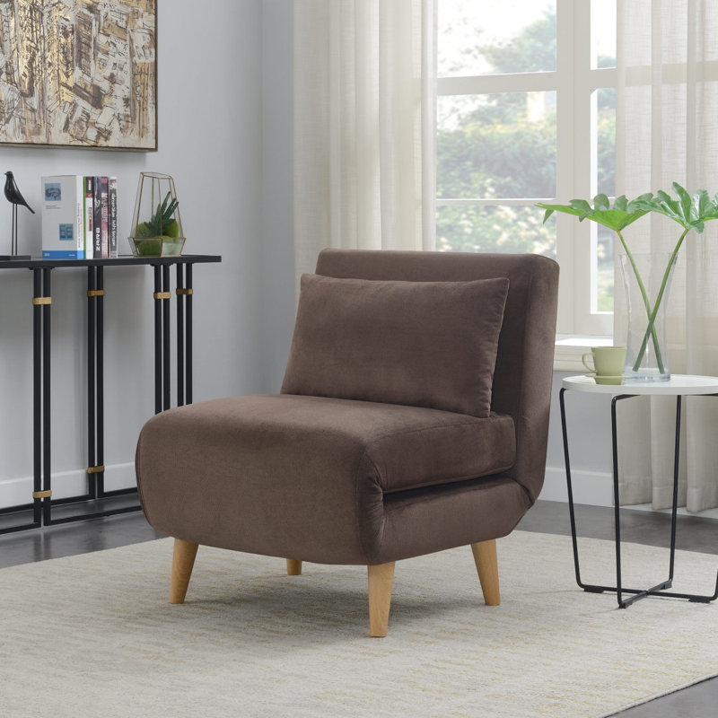 1 canapé-futon convertible moderne et élégant, Velours brun