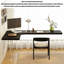 Bureau en L noir en bois massif avec pieds en acrylique-342403014