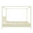 Queen size Wooden Canopy Platform Bed, Solid Wood Four-Poster Bed with Fluted Headboard, Support Slats, No Box Spring,Beige-1019025449-1019025431