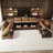 Modular Sectional Sofa With Storage, Modern Brown Faux Leather, Reversible Chaise, U Shaped Couch For Living Room, Waterproof & Easy Clean, 7 Seats With 2 Ottomans