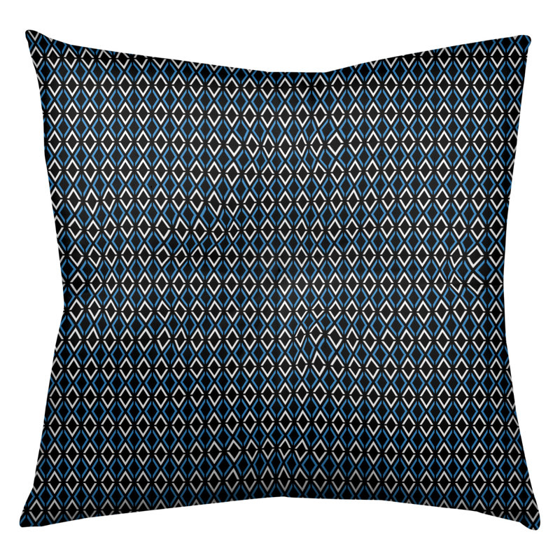 Coussin de sol Katelyn Elizabeth, 26 po x 26 po, Noir / Bleu