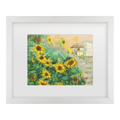 Bolog Jukyong Park Sunflowers Matted Framed Art