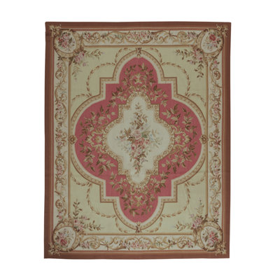 Hand-Knotted High-Quality Pink, Light Green, and Light Blue Area Rug