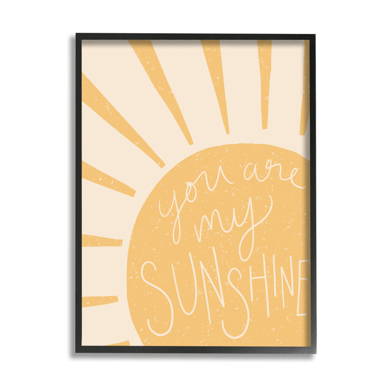 «You Are My Sunshine Simplistic Sun Beam Raysxxl», art mural sur toile tendue par Heather Mclaughlin, H 11 po x l 14 po