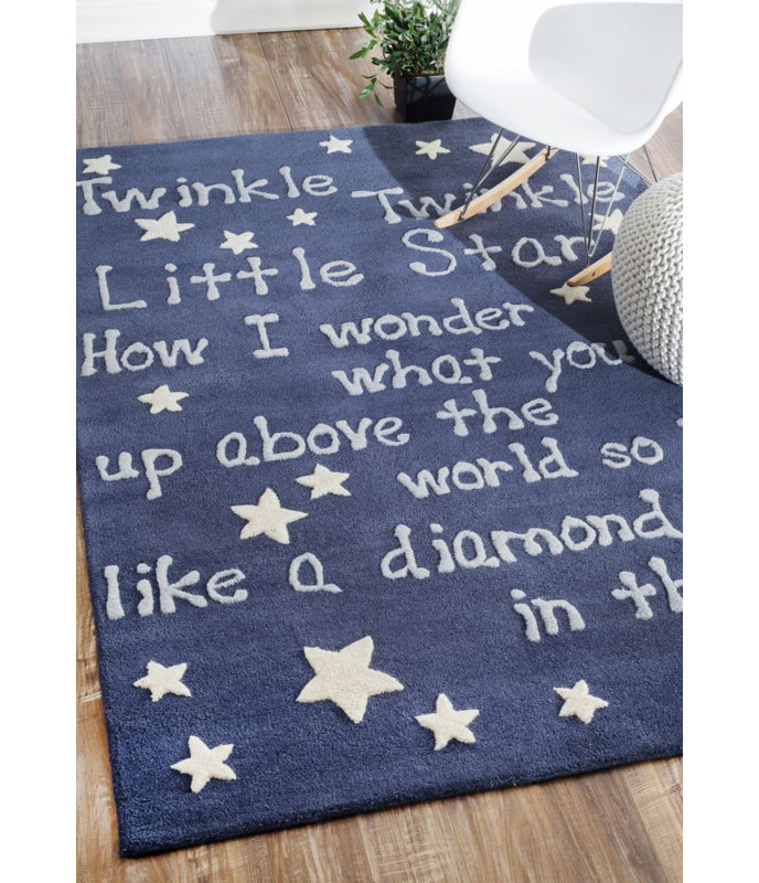 Tapis bleu Abhinav Trenton Sky Novelty, Rectangle 3 pi 6 po x 5 pi 6 po