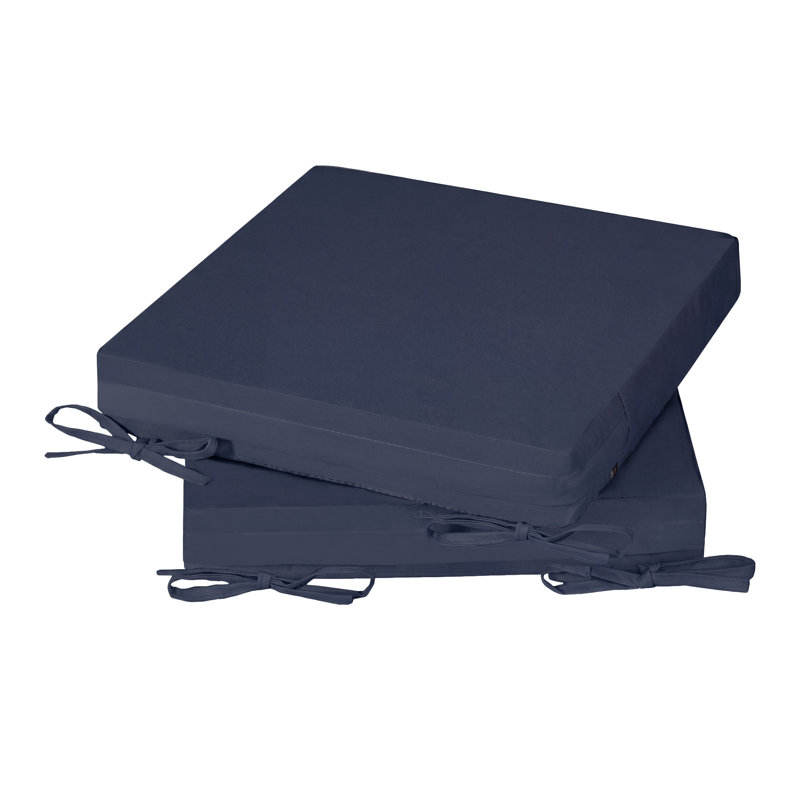 Coussins de siège d'extérieur imperméables pour meubles de patio, 3", L 20 po x P 20 po, Marine