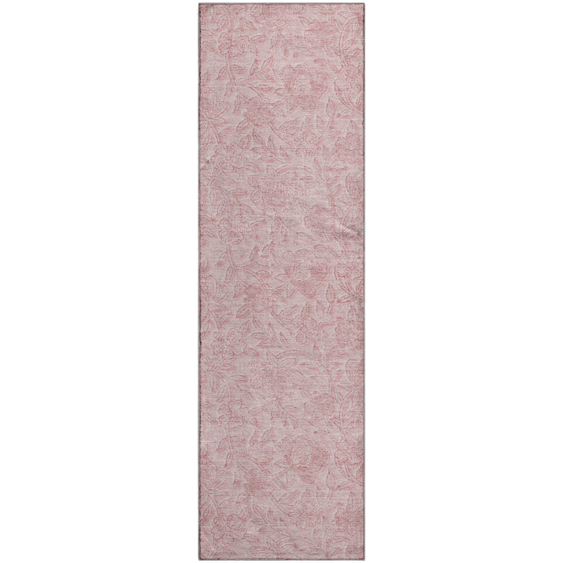 Premium Machine Washable Prisco Pink Rug, Runner 2'3" x 7'6"
