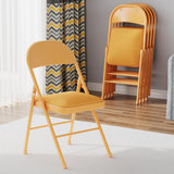 4 Pack Padded Folding Chairs, Fabric Foldable Card Table Chair, Chicory Lace