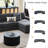 Grandon 138" Modern Modular Curved Sectional Sofa with Two Ottomans-580875404