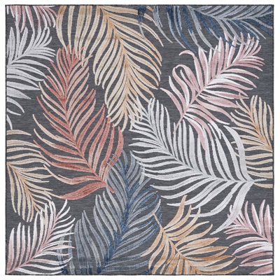 Swampscott Floral Black/Rust Indoor / Outdoor Area Indoor/Outdoor Area Rug