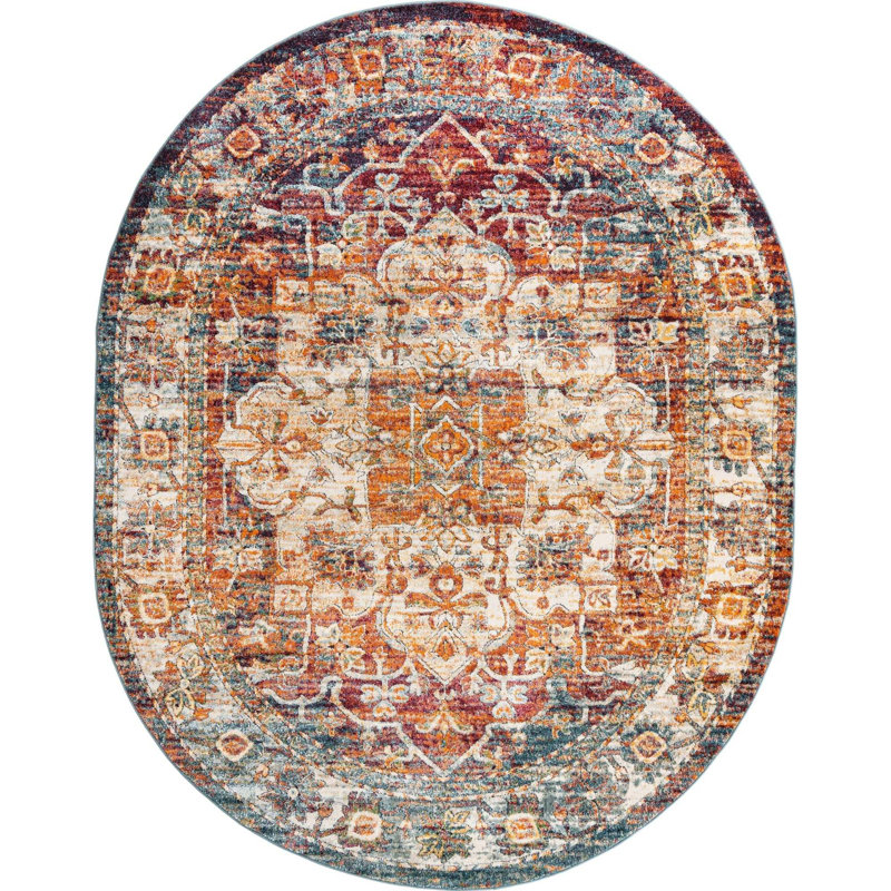 Alresford Oriental Indoor Rug, Oval 7'10" x 10'