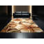 Tapis floral moelleux à motif floral hibiscus brun et beige doux-885867135