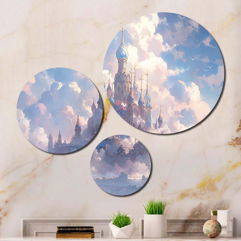 Ensemble de décoration murale 3 châteaux dans les nuages I