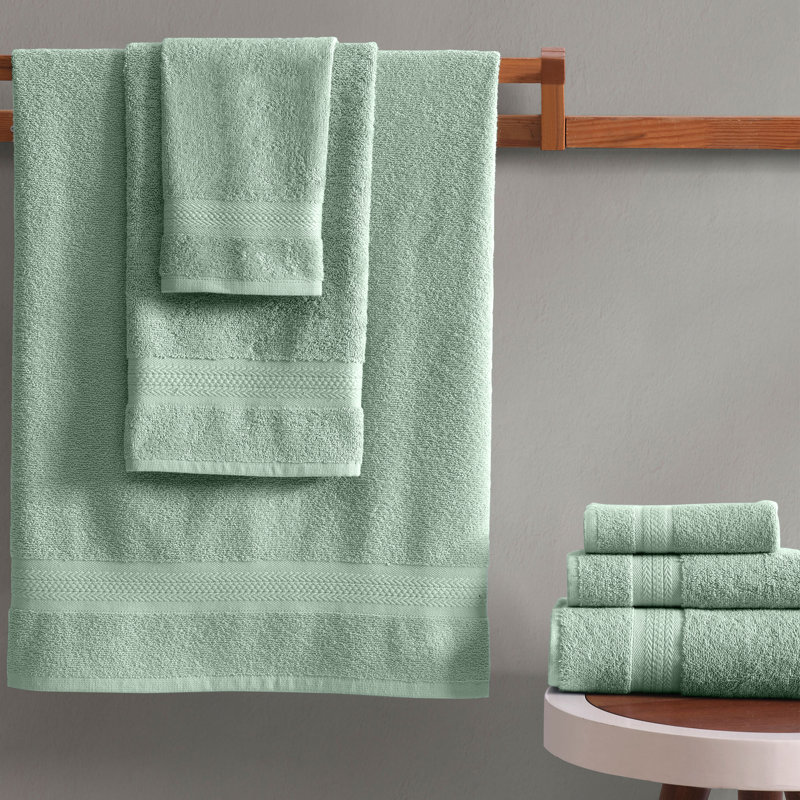 Ensemble de serviettes 6 pièces, 2 serviettes de bain, 2 serviettes à main, 2 débarbouillettes, serviettes de bain 100% coton doux et absorbant, ensemble de linge de bain