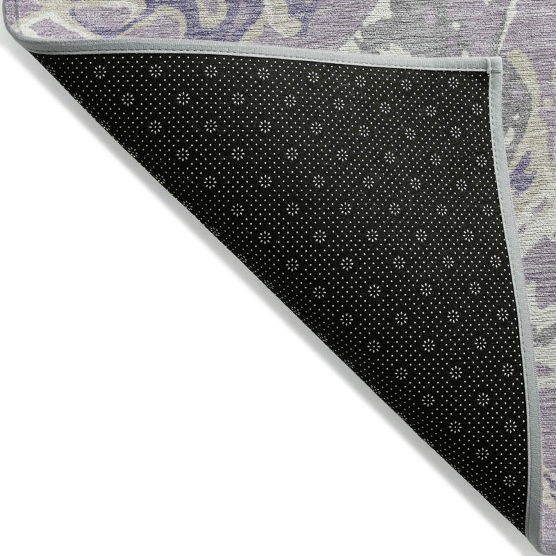Tapis intérieur lavable abstrait lavande et ivoire 10 pi x 14 pi
