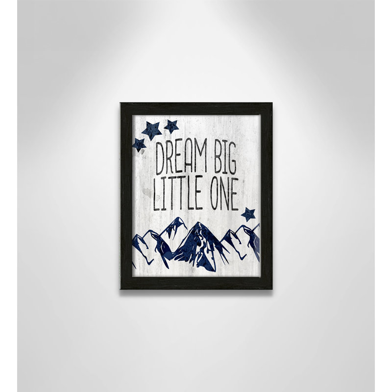 Adhésif décoratif «Dream Big Little One», H 10 po x l 8 po x P 1,18 po, Encadré de boîte à grain de bois noir