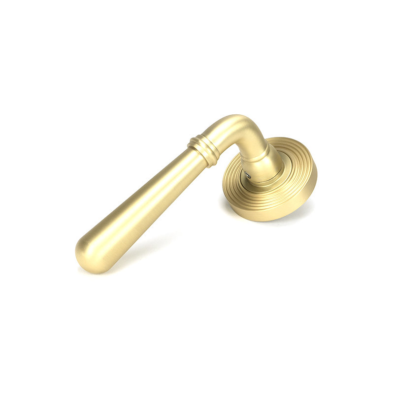 Newbury Interior Mortise Door Handle, Satin Brass