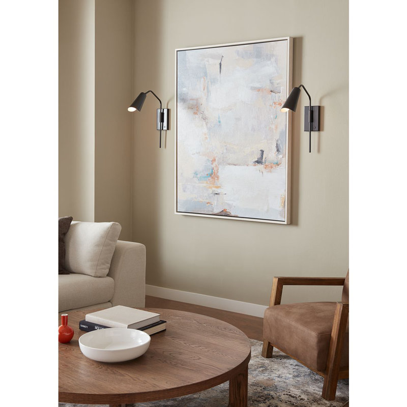 Bridgeville Steel Swing Arm Wall Sconce, Matte Black